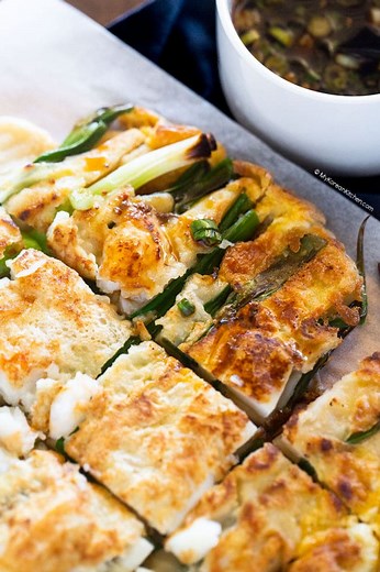 Korean Seafood and Green Onion Pancakes (Haemul Pajeon)