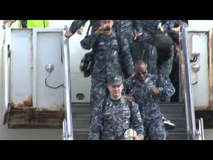 Reuniting with my husband after our first deployment!