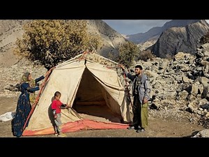 Nomadic Life: Setting Up a Nomadic Family Camp: Nomadic Family Ways to Survive in Winter⛺🏔️