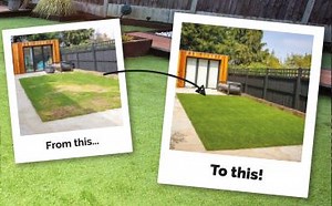 Get your garden prepared for summer with a Great Grass installation in Greater Manchester, Bristol & Swindon! Watch how we instantly transform this mud bath into a beautiful usable garden! | Great Grass - The NW's Premium Supplier & Installer of Artificial Grass