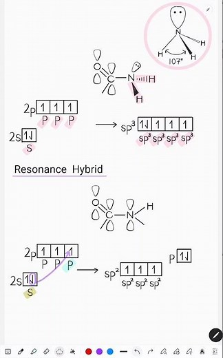 36초화학 #질소sp2혼성화 #sp3 #공명 #전자비편재화#펩타이드결합 #엄마표