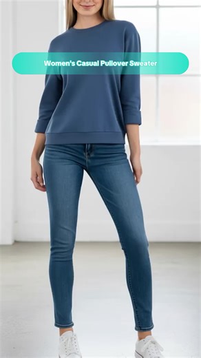 Women's Plain Round Neck Pullover Sweatshirt, Casual Long Sleeve Crew Neck Design for Fall & Winter, Stylish Daily Wear Clothing #hoodie #oversizedsweater #plussizesweatsuit #womenssweatshirtset #sweatsuits #menspullover #pulloverjacket #womenssweats #longsleevepolo #womenssweater