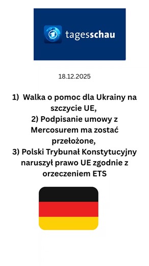 Niemiecki dziennik telewizyjny @tagesschau 18 grudnia