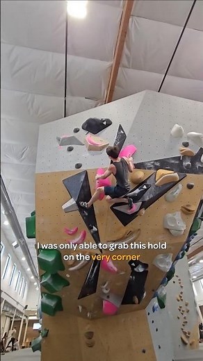 I worked hard for this Pink v9 - Edgeworks, BelRed #gymclimbing #bouldering #indoorclimbing
