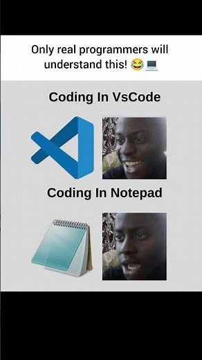 VS Code 😎 vs Notepad 💀 | Every Programmer Can Relate! 😂#shorts #developer #dailydev #notepad #vscode