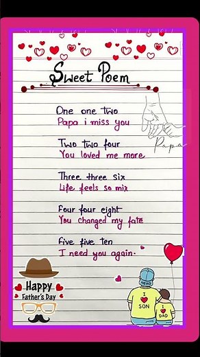 Poem On My Father In English/Poem On My Father/Poem On Father's Day/My Father Poem/Father's Day Poem