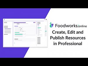 Foodworks.online Professional - Create, edit and publish a resource