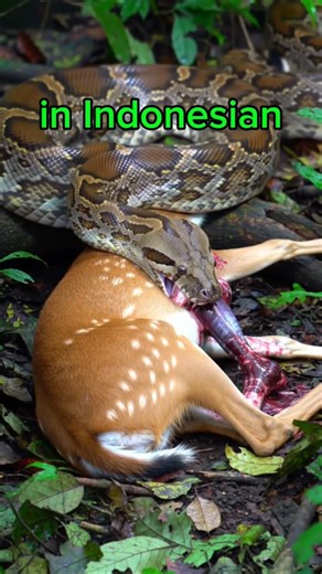 Giant Python Hunts Deer in Indonesian Jungle.#WildNature#python #snakeattack #jungleanimals
