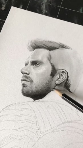Sebastian Stan Drawing Process