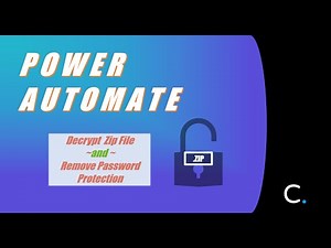 How to Decrypt a Zip File, Remove Password Protection in Power Automate