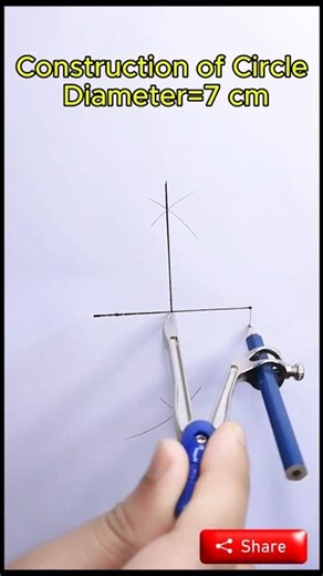 How to Draw a Circle of Diameter 7 cm #geometry #mathproblem #circleline