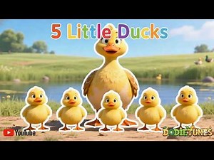 5 Little Ducks 🦆 | Fun Counting Song for Kids 🦆 | Nursery Rhymes by DodieTunes