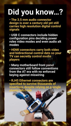 Unexpected facts about connectors in audio, video, PCs and DIY hardware