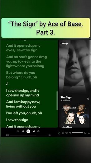“The Sign” by Ace of Base, Part 3.