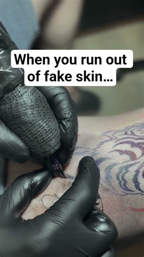 Ran out of fake skin, so I practiced on myself. Learning, improving, moving forward #tattoopractice