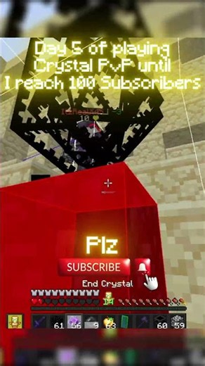 Day 5 of Playing Crystal PvP Until I Reach 100 Subscribers #minecraft #minecraftpvp
