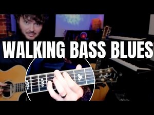 Simple Walking Bass Blues guitar lesson...