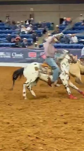 Just a #DippinDots and his World Champ #SteerWrestler dad, Tyler Pearson, doin’ a little #heeling. Link in bio to read about their #USTRC win. #TeamRoping #RodeoTok #Appaloosa #Cowboy