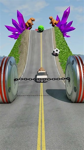 Cars & Cargo Vans vs Chained Hydraulic Crush in the game BeamNG.drive