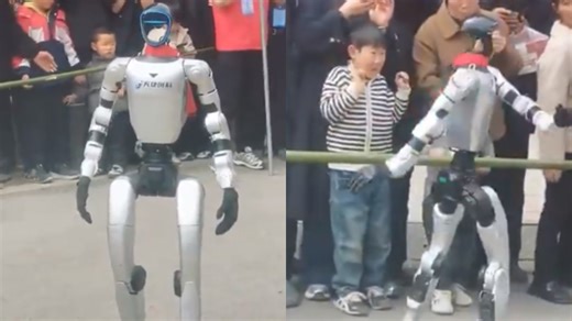 Malfunctioning robot slaps child during bizarre dance demo gone wrong