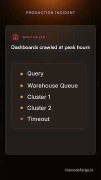 Dashboards timed out from peak-hour query queuing | Snowflake #Shorts