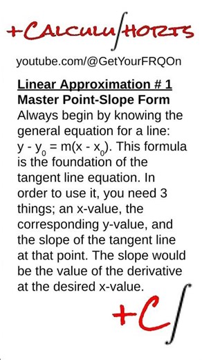 Linear Approximation in FRQs #1 - Point-Slope Form | Get Your FRQ On #shorts