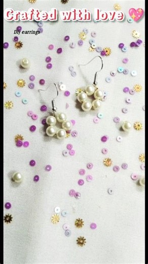 Diy pearl beaded hookearrings#craftedwithlove#diy#trending#trend#shorts#trulyhandmade#craftmade#art
