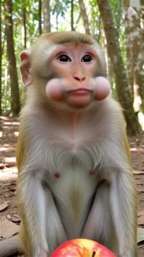 monkey eating apple fart meme#shorts#funnyshorts#memes#monkeygang#funnyanimals#monkey