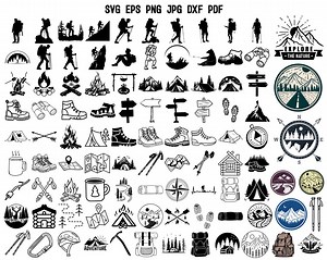 Hiking Silhouette | Hiking SVG Bundle | Adventure Svg | Hiking Cut File | Cricut | Clipart | Sublimation | Forest Scene SVG | Mountains SVG - Etsy