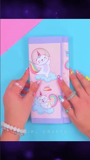Tuto Organiseur de Papeterie en Papier Mignon 🦄🐱 DIY Rentrée Scolaire