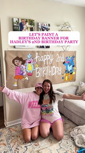 DIY Dora Themed 2nd Birthday Banner Painting Ideas