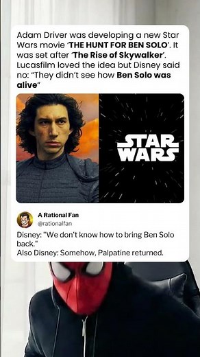 Disney Rejected Adam Driver's Ben Solo Sequel: "We Don't Know How He's Alive" 🤣 (Star Wars Irony)