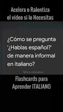 APRENDER ITALIANO con Tarjetas FLASHCARDS _ Hablar Practicando
