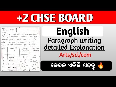 +2 English Paragraph Writing Detailed explanation? କେମିତି ଲେଖିବ?#chseodisha