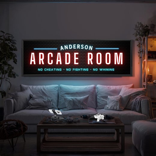 Personalized Arcade Room Sign for Game Room, Gamer Wall Decor - Etsy