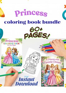 Princess Coloring Book Bundle: Easy & Detailed Designs (PDF Pattern) - Etsy UK