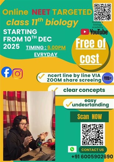 Class 11th biology free course .. full ncert line by line . neet level.