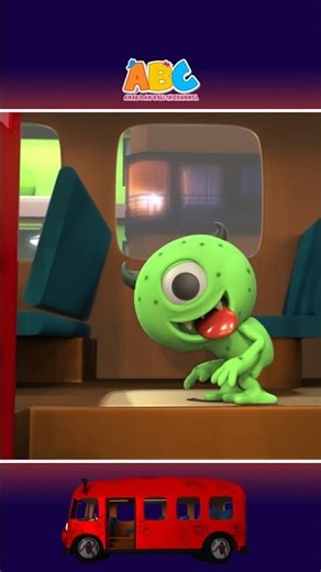 👻🚌 Cute monsters hiding in the bus #shorts #spooky #children's songs #children's learning