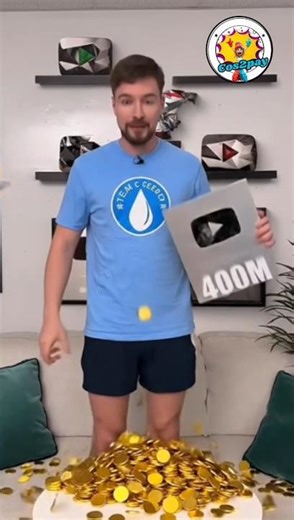 MrBeast - Shows Off His Massive Play Button Wall! #mrbeast ‪@Cos2pay‬