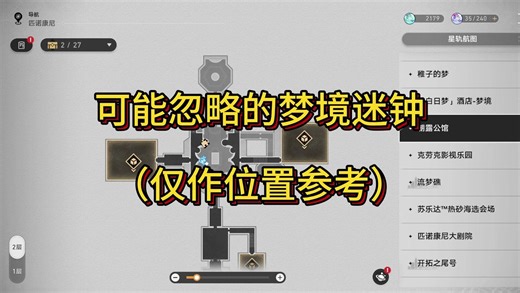 【崩坏：星穹铁道】可能忽略的梦境迷钟（仅作简单的参考，无详细内容）