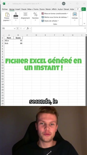 Créer un fichier Excel avec Python en 2 LIGNES ! (Automatisation ultra rapide) #Shorts #learnpython