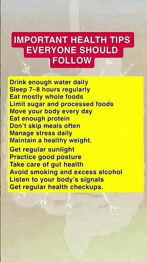 Important Health Tips Everyone Should Follow for a Healthy Life #healthawareness #healthyhabits