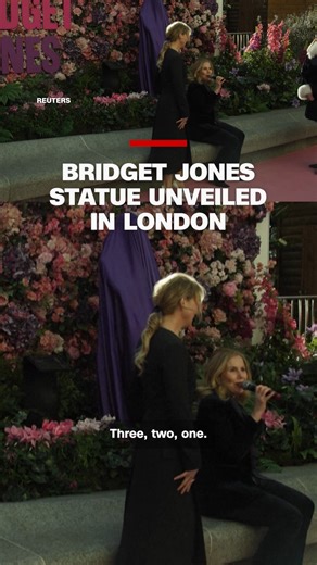 Actor Renée Zellweger unveiled a new bronze statue of Bridget Jones in London's Leicester Square to mark the 25th anniversary of the first film's release. | CNN International