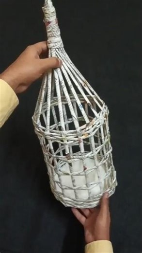 Newspaper bird cage | how to make newspaper bird cage | newspaper craft #diy #shorts #short #craft