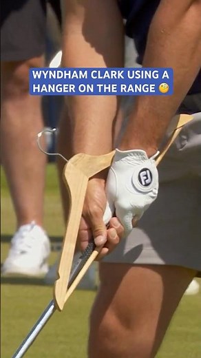 Wyndham Clark getting creative on the range at Royal Birkdale 😅