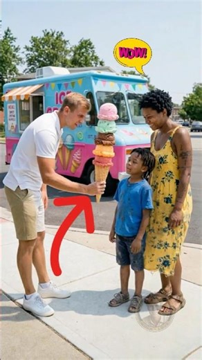 Generous Ice Cream Man Makes Little Boys Birthday Happy #shorts #kindness