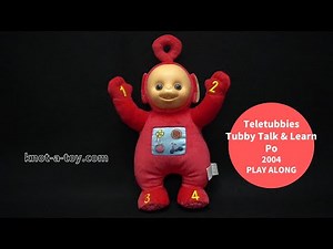 Teletubbies/テレタビーズ・Tubby Talk & Learn Po/タビートークアンドラーン・トーキング・喋るぬいぐるみ・VHS付き・約33cm・2004年・PLAY ALONG