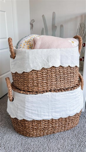 Carmen Wong | These @BallardDesigns details are what finally completed our nursery 🤎 The Bunny Williams Nesting Baskets from Ballard Designs are my... | Instagram