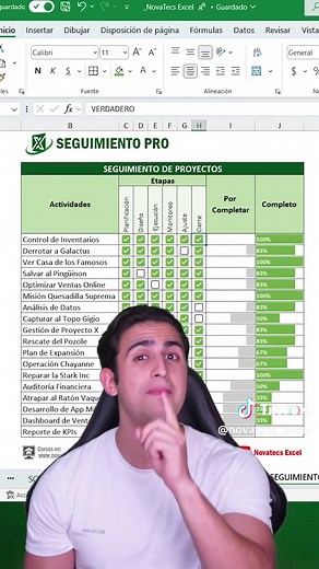 Formato de seguimiento de proyectos y tareas en Excel