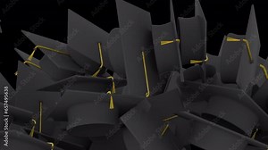 Graduation Caps Transition with transparent (alpha) background